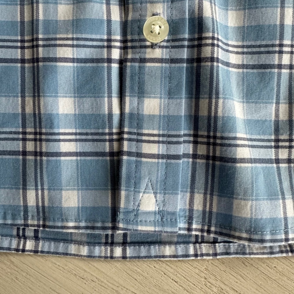 Vineyard Vines Boys 6 OTG Performance Plaid Button Down Shirt Blue White Whale - Picture 5 of 11